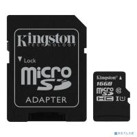 [Карта памяти ] Micro SecureDigital 16Gb Kingston SDCS2/16GB {MicroSDHC Class 10 UHS-I, SD adapter}
