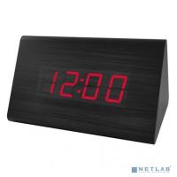 [Колонки] Perfeo LED часы-будильник "Trigonal", чёрный корпус / красная подсветка (PF-S711T) время, температу