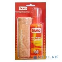 [Чистящие средства] BURO BU-S/MF [817428] Набор чистящий, микрофибра 25 х 25 мм + спрей для экранов и оптики 100 мл, 1 шт.