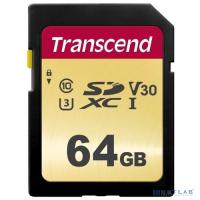 [Карта памяти ] SecureDigital 64Gb Transcend TS64GSDC500S {SDXC Class 10, UHS-I U3, MLC}