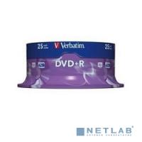 [Диск] Verbatim Диски DVD+R  4.7Gb 16х, 25 шт, Cake Box (43500)