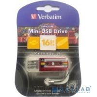 [носитель информации] Verbatim USB Drive 16Gb Mini Cassette Edition Red 49398 {USB2.0}