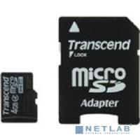 [Карта памяти ] Micro SecureDigital 4Gb Transcend TS4GUSDHC4 {MicroSDHC Class 4, SD adapter}