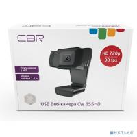 [Цифровая камера] CBR CW 855HD Black, Веб-камера с матрицей 1 МП, разрешение видео 1280х720, USB 2.0, встроенный микрофон с шумоподавлением, фикс.фокус, крепление на мониторе, длина кабеля 1,4 м, цвет чёрный