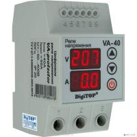 [DigiTOP Реле, терморегуляторы, таймеры] DigiTOP VA-40A Реле напряжения с контролем тока на DIN-рейку, 0-400В, макс. 50А, 5-600 сек.