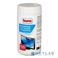 [Чистящие средства] BURO BU-Tscrl [817440] Салфетки для экранов ЭЛТ мониторов/плазменных/ЖК телевизоров/мониторов с покрытием из стекла туба 100шт влажных