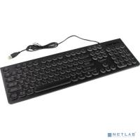 [Клавиатура] Клавиатура Gembird KB-240L {с подсветкой, USB, черный, 104 клавиши, подсветка Rainbow, кабель 1.5м}