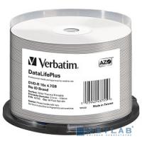 [Диск] Verbatim  Диски DVD-R  4.7Gb 16-х, Cake Box 50шт. Printable (43755)