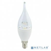 [ECOLA Светодиодные лампы] ECOLA C4UW70ELC candle   LED Premium  7,0W 220V  E14 2700K прозрачная свеча на ветру с линзой (композит) 126x37