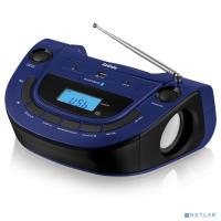 [Наушники, микрофоны BBK] Аудиомагнитола USB BBK BS07BT (DB) blue (2Вт, Bluetooth, USB, FM, AUX, Выход на наушники) (BS07BT (DB))