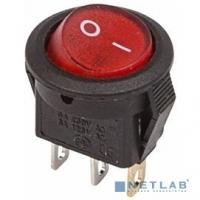 [Rexant Кнопки, тумблеры, клавишные выключатели] Rexant 36-2530 Выключатель клавишный круглый 250V 3А (3с) ON-OFF красный  с подсветкой  Micro