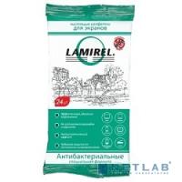 [Чистящие средства] Lamirel LA-21617(01) Антибактериальные чистящие салфетки Lamirel для экранов всех типов, 24 шт, еврослот, мягкая упаковка