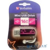 [носитель информации] Verbatim USB Drive 16Gb Mini Neon Edition Pink 49396 {USB2.0}