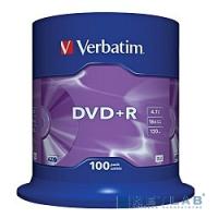 [Диск] Verbatim  Диски DVD+R  4.7Gb 16-х, 100шт, Cake Box (43551)