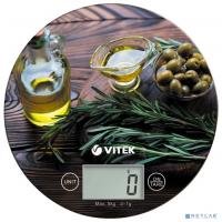 [Весы] VITEK VT-8029(BN) Весы кухонные  Максимальный вес 5 кг Платформа из закаленного стекла 180*3 мм LCD.