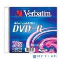 [Диск] Verbatim  Диски DVD-R Verbatim 16-x, 4.7 Gb, (Slim Case) [43547] (отпускать поштучно)