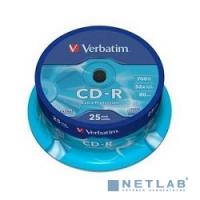 [Диск] Verbatim  Диски CD-R  25 шт. 52-x 700Mb, Cake Box (43432)
