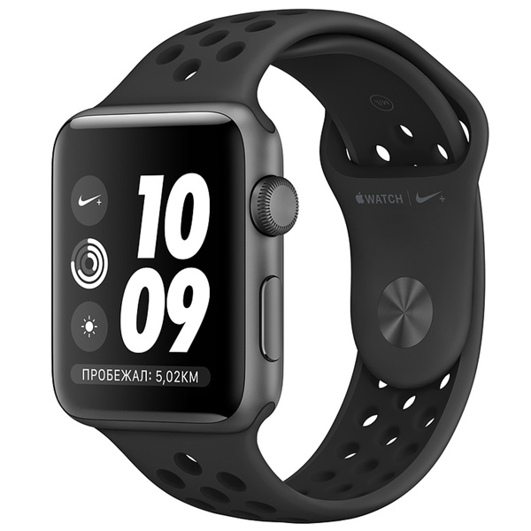 Apple Watch S3 42mm Space Gray Aluminum Case with Nike Black Sport Band