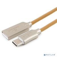 [Кабель] Cablexpert Кабель USB 2.0 CC-P-USBC02Gd-1.8M AM/Type-C, серия Platinum, длина 1.8м, золотой, блистер