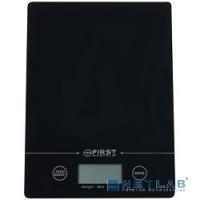[Весы] FIRST FA-6400-BA Весы кухонные, электронные, 5 кг, 1 гр, стекл.2 мм, тарокомпенсация, калькулятор объема