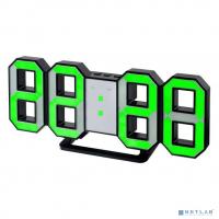 [Колонки] Perfeo LED часы-будильник "LUMINOUS", черный корпус / зелёная подсветка (PF-663)