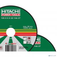[Диски отрезные, пильные, шлифовальные] Hitachi 18016HR Круг отрезной A24 (14A) 180*1.6*22