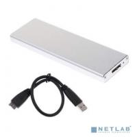 [Контейнер для HDD] ORIENT 3502S U3, USB 3.0 (USB 3.1 Gen1) контейнер для SSD M.2 (NGFF) SATA 6Gb/s (ASM1153E), поддержка TRIM, алюминий, серебристый цвет (30778)