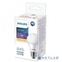 [Светодиодные лампы] Philips Лампа светодиодная LEDBulb LED 10Вт E27 3000K 230VA60 RCA EcoHome (929001955307)