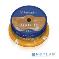 [Диск] Verbatim  Диски DVD-R   4.7Gb 16-х, 25шт, Cake Box (43522)