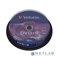 [Диск] Verbatim  Диски DVD+R  4.7Gb 16х, 10 шт, Cake Box (43498)