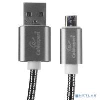 [Кабель] Cablexpert Кабель USB 2.0 CC-G-mUSB02Gy-1.8M AM/microB, серия Gold, длина 1.8м, титан, блистер