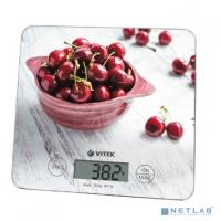 [Весы] VITEK VT-8002(W) Весы кухонные, стекло, 10 кг, рисунок-черешня