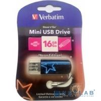 [носитель информации] Verbatim USB Drive 16Gb Mini Neon Edition Blue 49395 {USB2.0}
