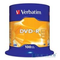 [Диск] Verbatim  Диски DVD-R  4.7Gb 16-х, 100 шт, Cake Box (43549)
