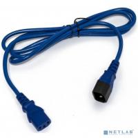 [Кабели Силовые] Hyperline PWC-IEC13-IEC14-1.0-BL кабель питания монитор-компьютер IEC 320 C13 - IEC 320 C14 (3x0.75), 10A, прямая вилка, 1 м, цвет синий