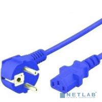 [Кабели Силовые] Hyperline PWC-IEC13-SHM-3.0-BL кабель питания компьютера (Schuko+C13) (3x1.0), 10A, угловая вилка, 3 м, цвет синий
