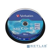 [Диск] VERBATIM  Диски CD-R 80 52x DL+ CB/10 Crystal  (43429)