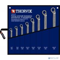[Ключи] Thorvik ORWS008 Набор ключей гаечных накидных изогнутых 75° в сумке, 6-27 мм, 8 предметов
