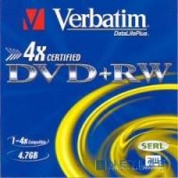 [Диск] 43636 Диски DVD+RW Verbatim 4х, 4.7Gb (Slim Case, 3 шт.)