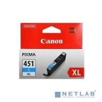 [Расходные материалы] Canon CLI-451XLC 6473B001 Картридж для PIXMA iP7240, MG5440, 6340,  Голубой, 665стр.