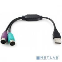 [Переходник] Cablexpert Конвертер PS/2 устройства -> USB порт, 2xPS/2 /AM, блистер, черный (UAPS12-BK)