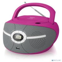 [Наушники, микрофоны BBK] Аудиомагнитола CD/MP3 BBK BX195U (P) pink (2Вт, CD/MP3, USB, FM, AUX, Выход на наушники) (BX195U (BX195U (P))
