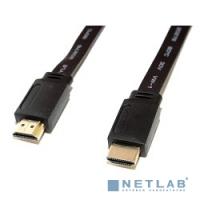 [Кабель HDMI / DVI] 5bites APC-185-001 Кабель  HDMI M / HDMI M V1.4b, высокоскоростной, ethernet+3D, зол.разъемы, плоский, 1м.