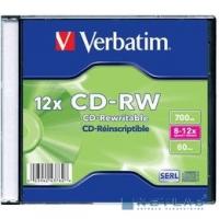 [Диск] Verbatim  Диск CD-RW  700Mb 8-12x Slim case (шт) (43762)