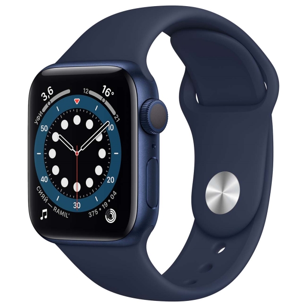 Apple Watch S6 44mm Blue Aluminum Case with Blue Sport Band