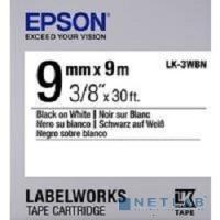 [Расходные материалы] EPSON C53S653003 Термотрансферная лента для Epson LK-3WBN (9мм x 9м, Black on White)