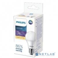 [Светодиодные лампы] Philips Лампа светодиодная LEDBulb LED 7Вт E27 3000K 230V A60 RCA EcoHome (929001955107)