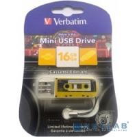 [носитель информации] Verbatim USB Drive 16Gb Mini Cassette Edition Yellow 49399 {USB2.0}