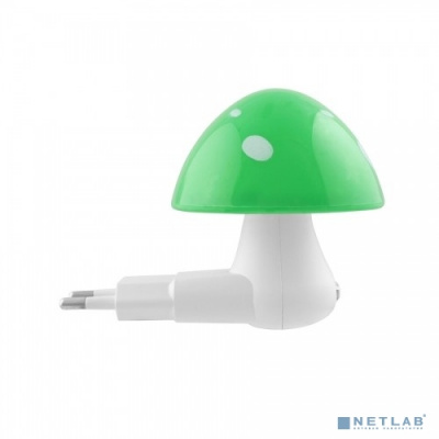 [Светильники-ночники] СТАРТ (4680024812504) Компактный декоративный светильник-ночник от электросети. NL 1LED гриб зеленый