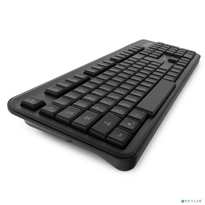 [Клавиатура] Клавиатура Gembird KB-200L черный  USB {104 клавиши, подсветка белая, кабель 1.45м}
